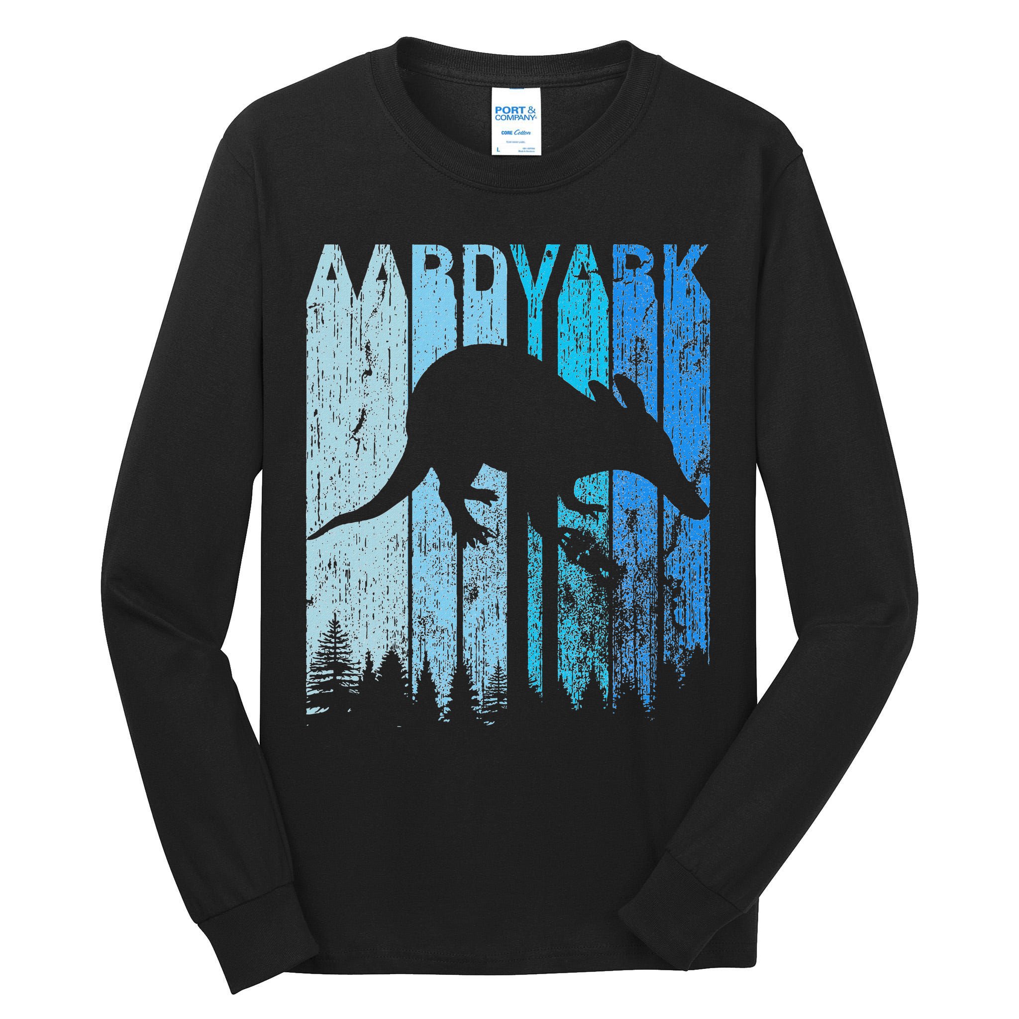 Vintage Retro Love Aardvark Silhouette Funny Animal Lover Tall Long Sleeve T-Shirt