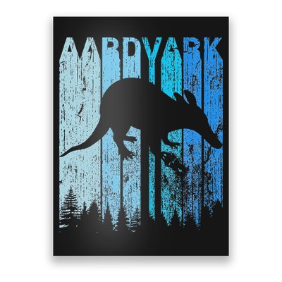 Vintage Retro Love Aardvark Silhouette Funny Animal Lover Poster