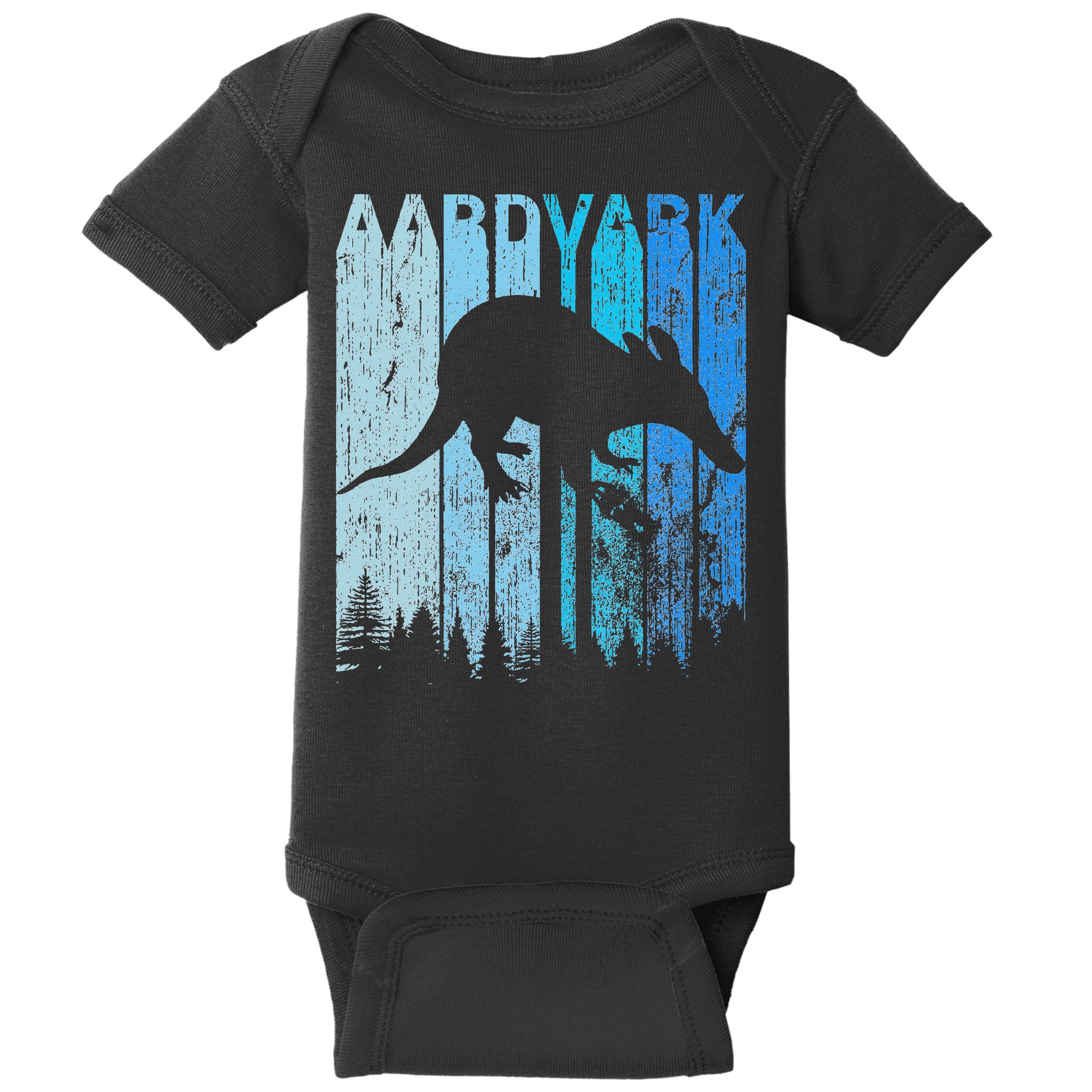 Vintage Retro Love Aardvark Silhouette Funny Animal Lover Baby Bodysuit