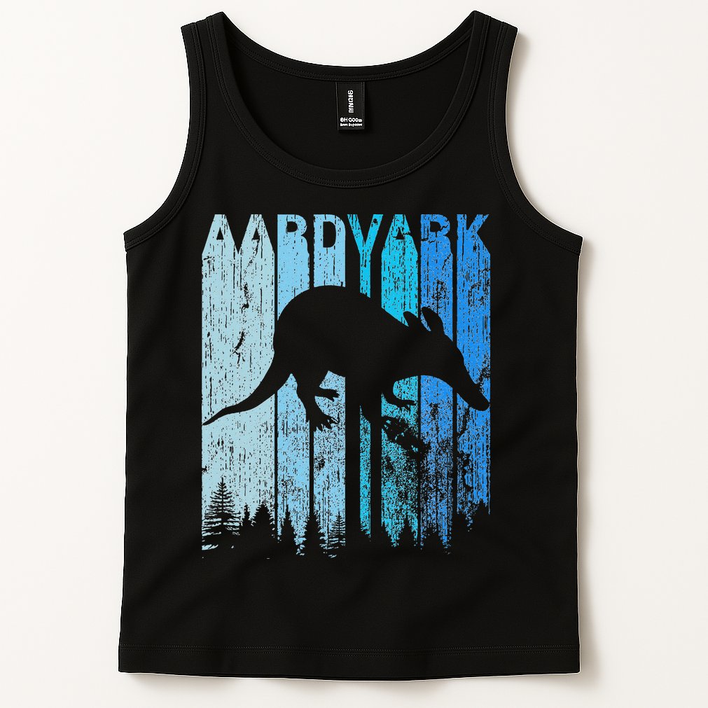 Vintage Retro Love Aardvark Silhouette Funny Animal Lover Tank Top