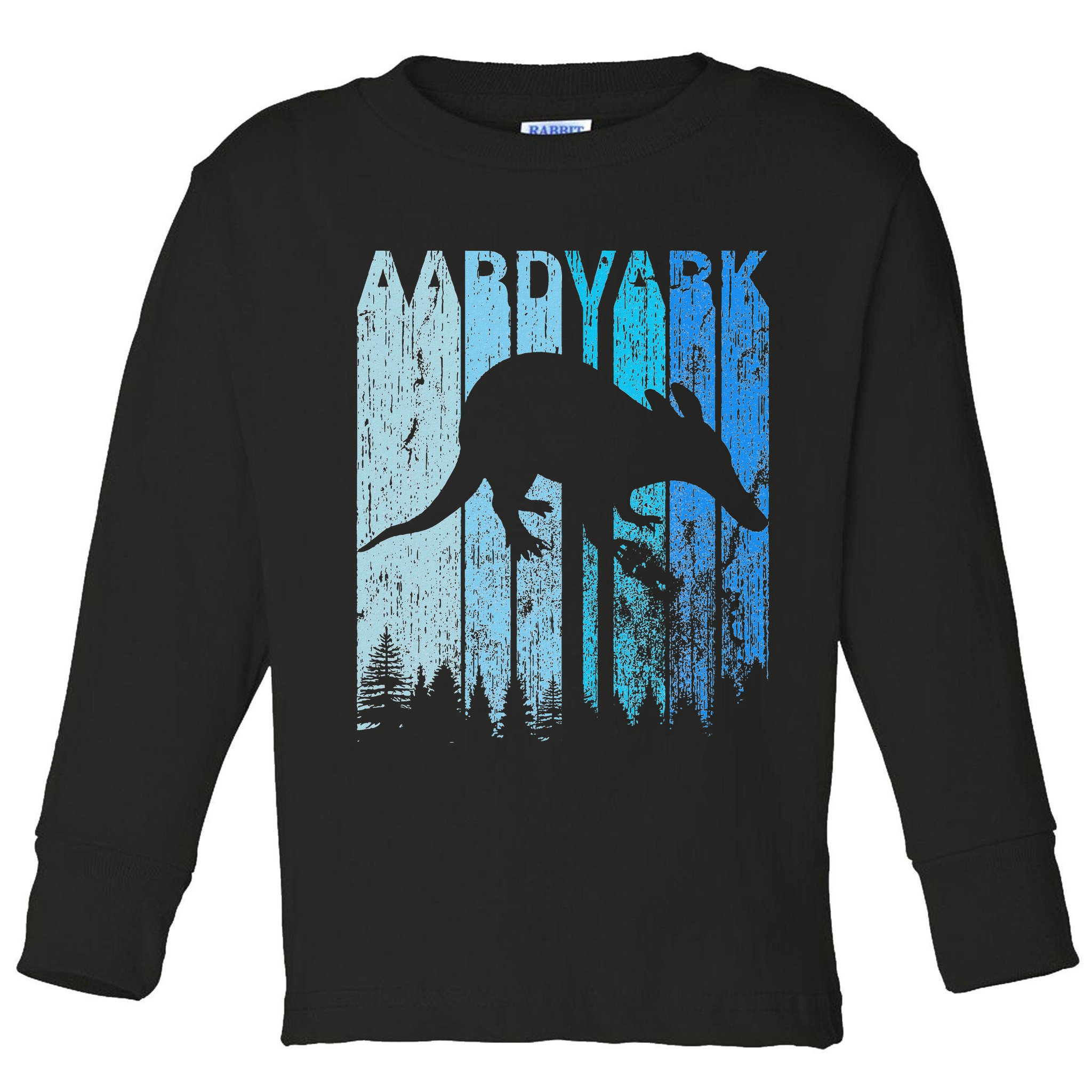 Vintage Retro Love Aardvark Silhouette Funny Animal Lover Toddler Long Sleeve Shirt