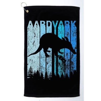 Vintage Retro Love Aardvark Silhouette Funny Animal Lover Golf Towel