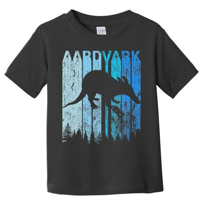 Vintage Retro Love Aardvark Silhouette Funny Animal Lover Toddler T-Shirt