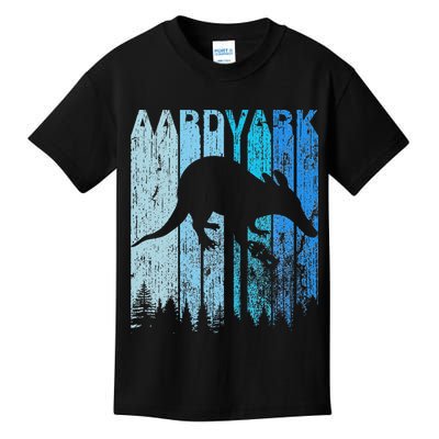 Vintage Retro Love Aardvark Silhouette Funny Animal Lover Kids T-Shirt