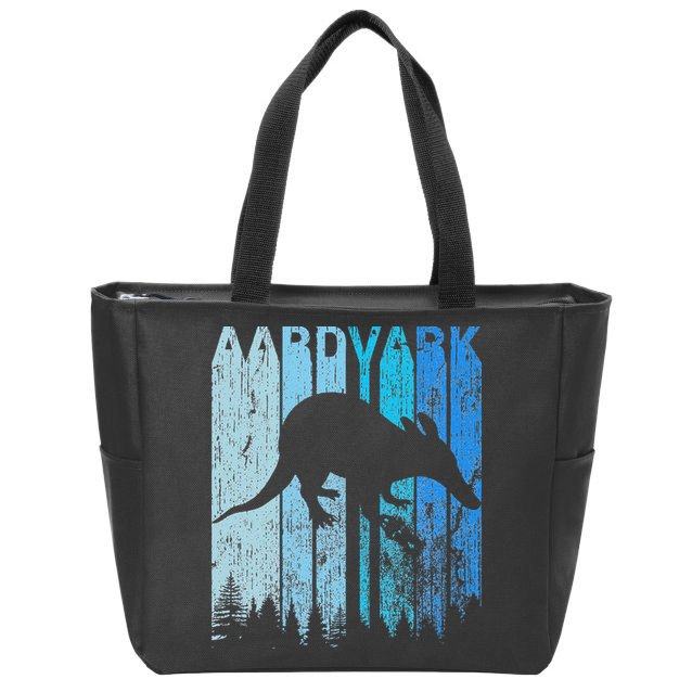 Vintage Retro Love Aardvark Silhouette Funny Animal Lover Zip Tote Bag