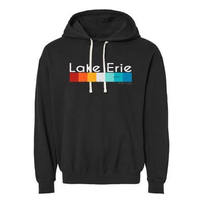 Vintage Retro Lake Erie Pennsylvania Souvenirs Garment-Dyed Fleece Hoodie