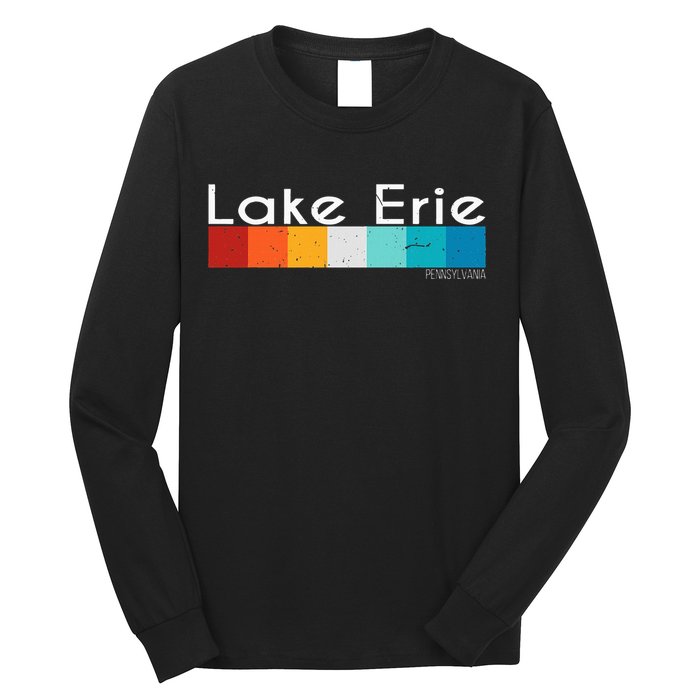 Vintage Retro Lake Erie Pennsylvania Souvenirs Long Sleeve Shirt