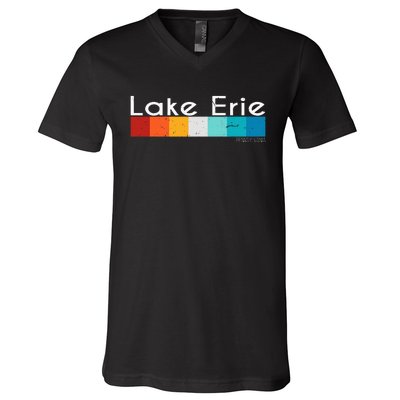 Vintage Retro Lake Erie Pennsylvania Souvenirs V-Neck T-Shirt