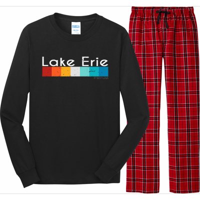 Vintage Retro Lake Erie Pennsylvania Souvenirs Long Sleeve Pajama Set