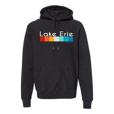 Vintage Retro Lake Erie Pennsylvania Souvenirs Premium Hoodie