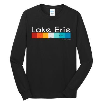 Vintage Retro Lake Erie Pennsylvania Souvenirs Tall Long Sleeve T-Shirt