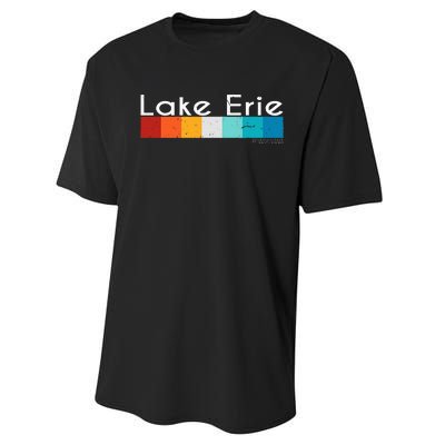 Vintage Retro Lake Erie Pennsylvania Souvenirs Performance Sprint T-Shirt