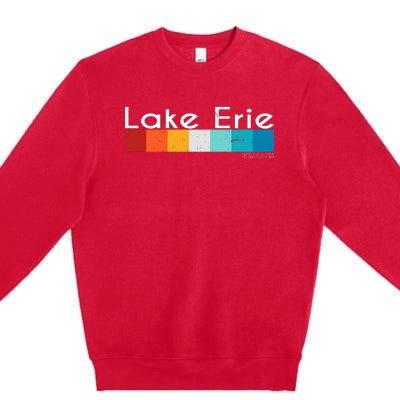 Vintage Retro Lake Erie Pennsylvania Souvenirs Premium Crewneck Sweatshirt