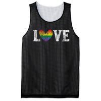 Vintage Rainbow Love Proud Family Matching Gay Lesbian LGBTQ Mesh Reversible Basketball Jersey Tank