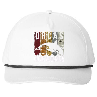 Vintage Retro Leaping Ocra Killer Whale Snapback Five-Panel Rope Hat