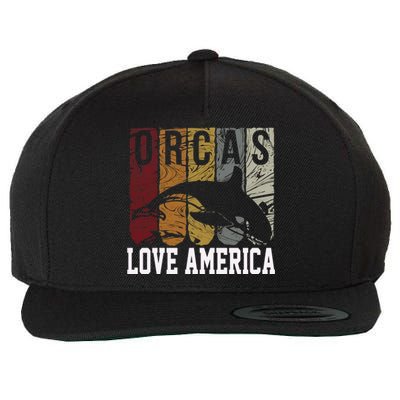 Vintage Retro Leaping Ocra Killer Whale Wool Snapback Cap