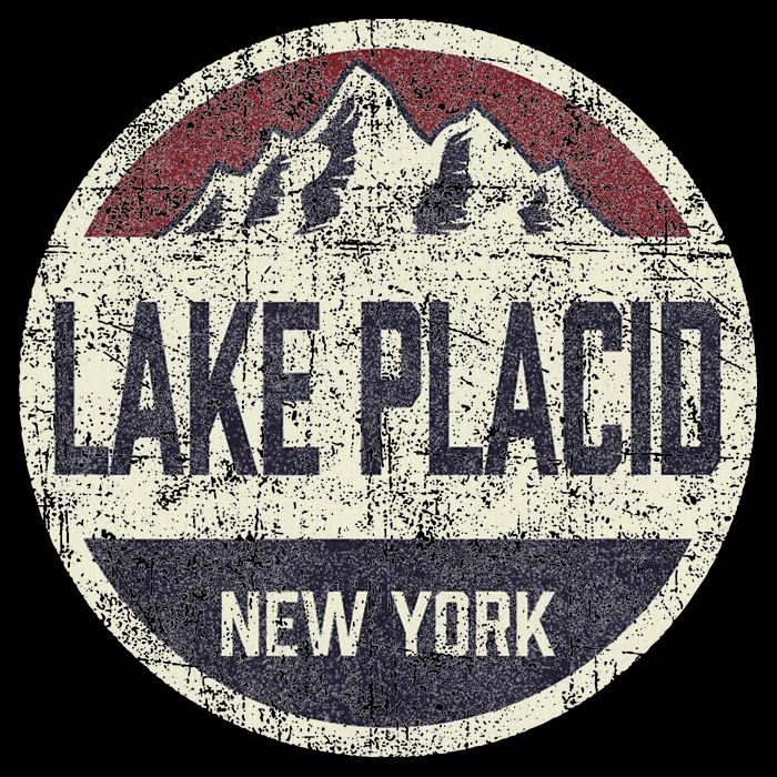 Vintage Retro Lake Placid New York Mountain Circle Ski Womens T-Shirt