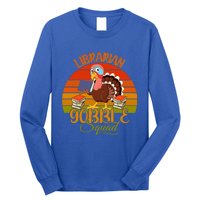 Vintage Retro Librarian Gobble Squad Thanksgiving Turkey Cute Gift Long Sleeve Shirt