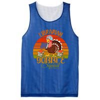 Vintage Retro Librarian Gobble Squad Thanksgiving Turkey Cute Gift Mesh Reversible Basketball Jersey Tank