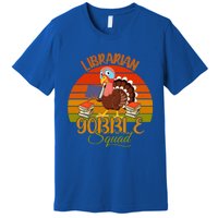 Vintage Retro Librarian Gobble Squad Thanksgiving Turkey Cute Gift Premium T-Shirt