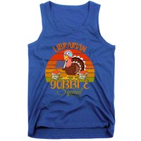 Vintage Retro Librarian Gobble Squad Thanksgiving Turkey Cute Gift Tank Top