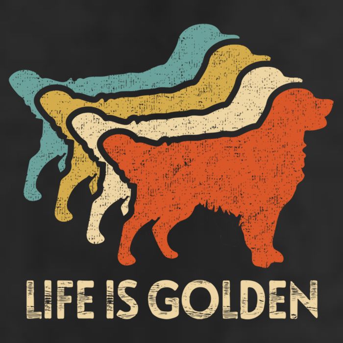 Vintage Retro Life Is Golden Retriever Dog Distressed Funny Meaningful Gift Beanie