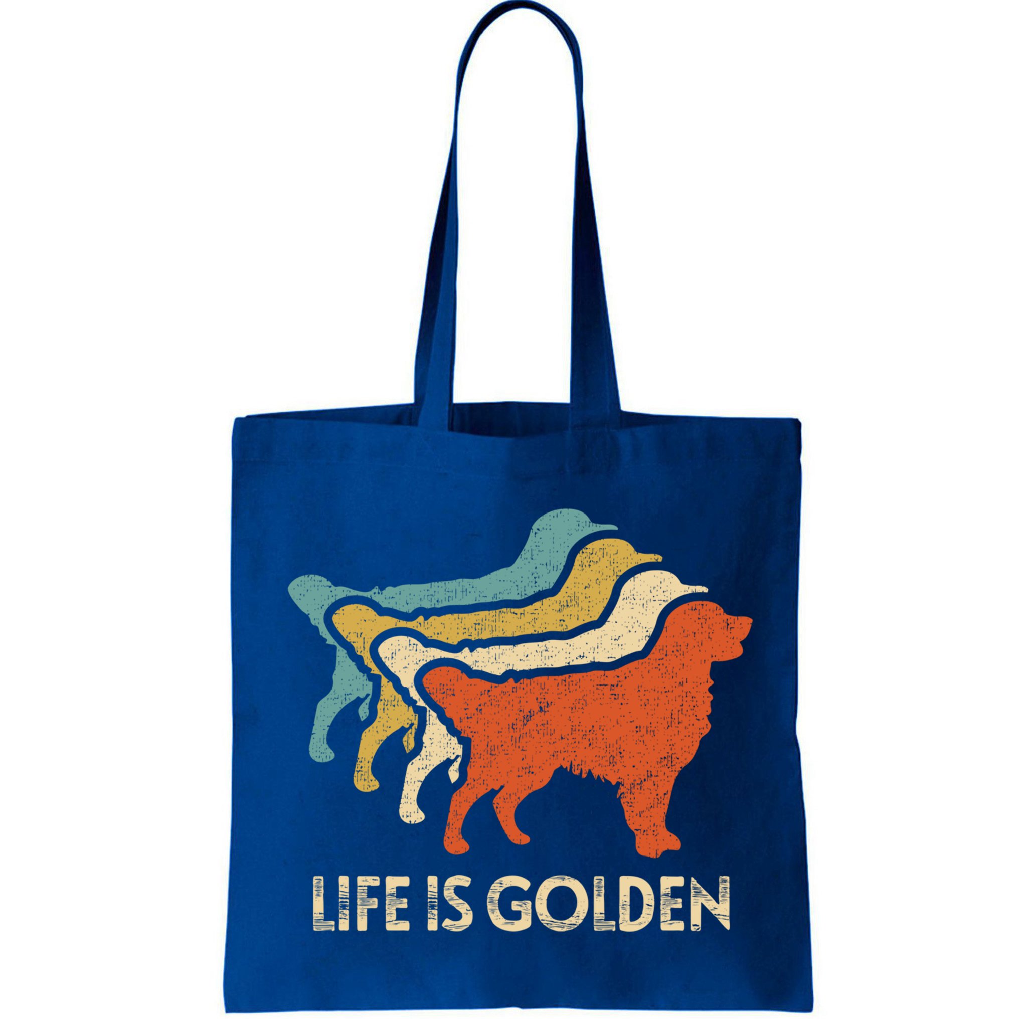 Vintage Retro Life Is Golden Retriever Dog Distressed Funny Meaningful Gift Bag