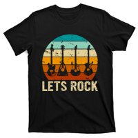 Vintage Retro Lets Rock Rock And Roll Guitar Music T-Shirt