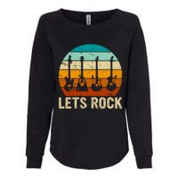 Vintage Retro Lets Rock Rock And Roll Guitar Music Womens California Wash Sweatshirt