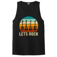 Vintage Retro Lets Rock Rock And Roll Guitar Music PosiCharge Competitor Tank