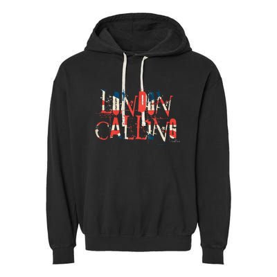 Vintage Retro London Calling Garment-Dyed Fleece Hoodie