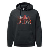 Vintage Retro London Calling Performance Fleece Hoodie