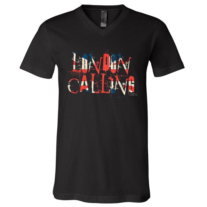 Vintage Retro London Calling V-Neck T-Shirt