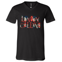 Vintage Retro London Calling V-Neck T-Shirt