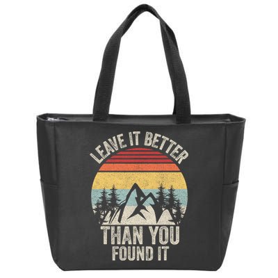 Vintage Retro Leave It Better Than You Found It Gift Camping Zip Tote Bag