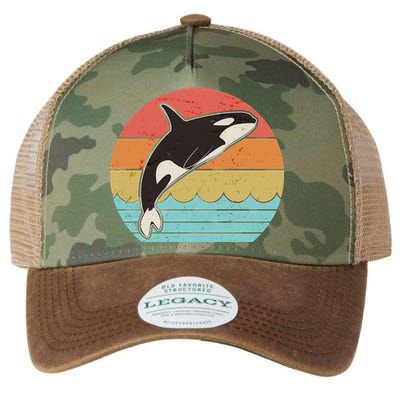 Vintage Retro Leaping Ocra Killer Whale Legacy Tie Dye Trucker Hat