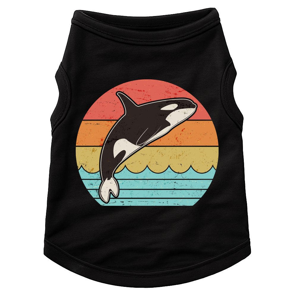 Vintage Retro Leaping Ocra Killer Whale Doggie Tank