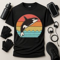 Vintage Retro Leaping Ocra Killer Whale Performance Shirt