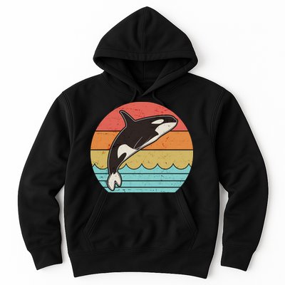 Vintage Retro Leaping Ocra Killer Whale Hoodie