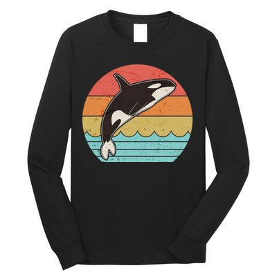 Vintage Retro Leaping Ocra Killer Whale Long Sleeve Shirt
