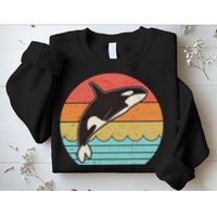 Vintage Retro Leaping Ocra Killer Whale Sweatshirt