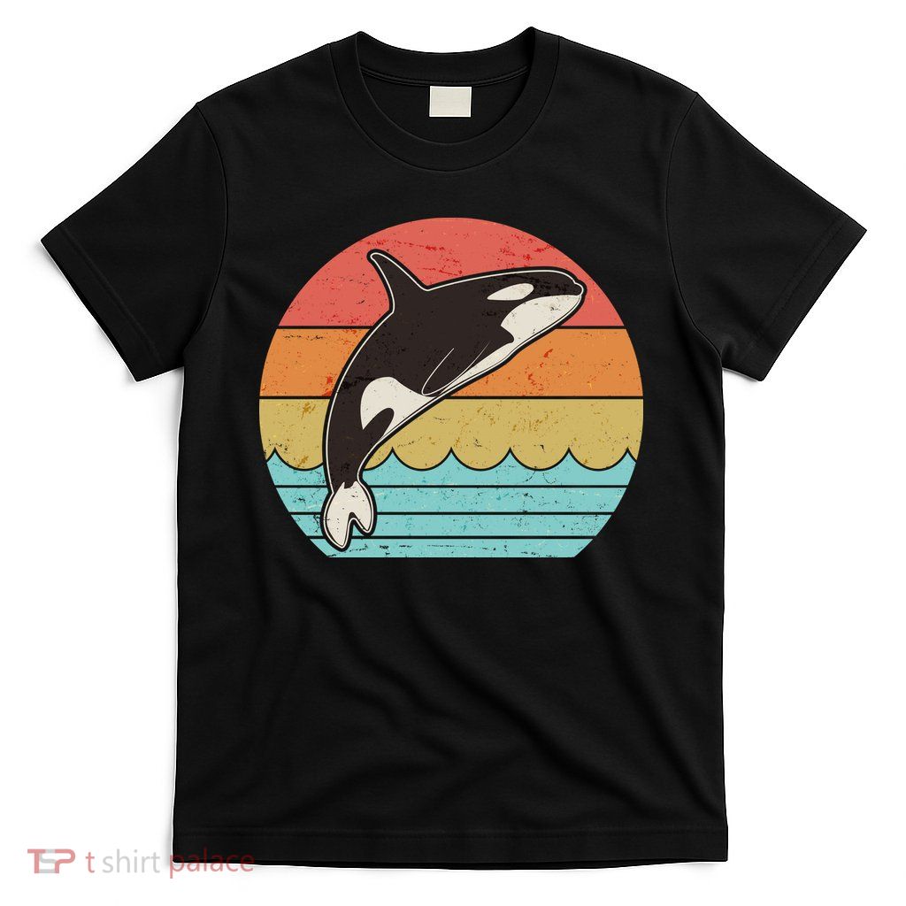 Vintage Retro Leaping Ocra Killer Whale T-Shirt