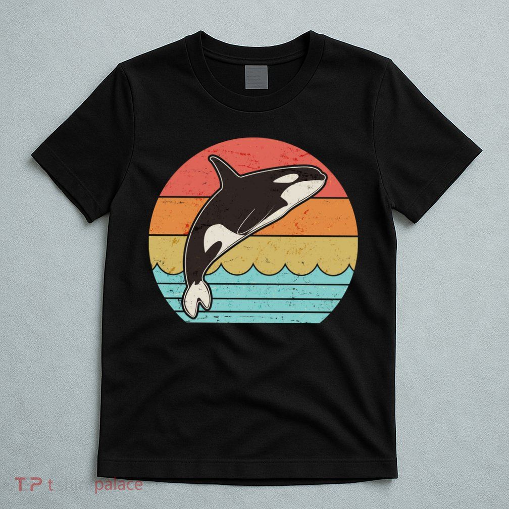Vintage Retro Leaping Ocra Killer Whale T-Shirt