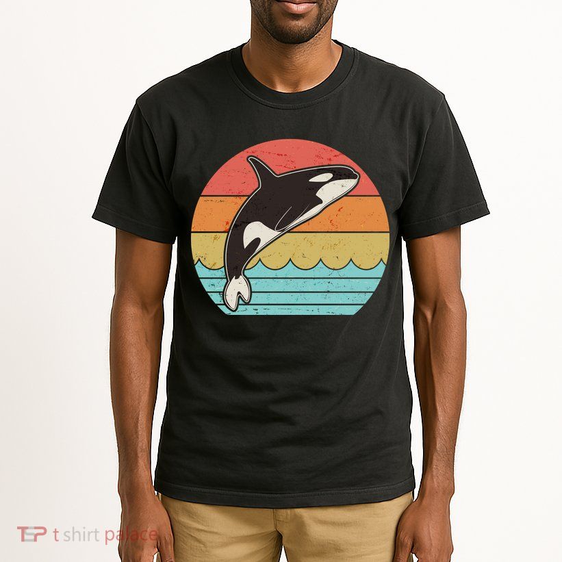 Vintage Retro Leaping Ocra Killer Whale Tall T-Shirt