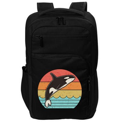 Vintage Retro Leaping Ocra Killer Whale Impact Tech Backpack