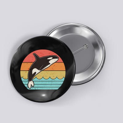 Vintage Retro Leaping Ocra Killer Whale Button