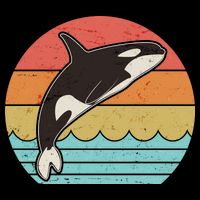 Vintage Retro Leaping Ocra Killer Whale Bucket Hat