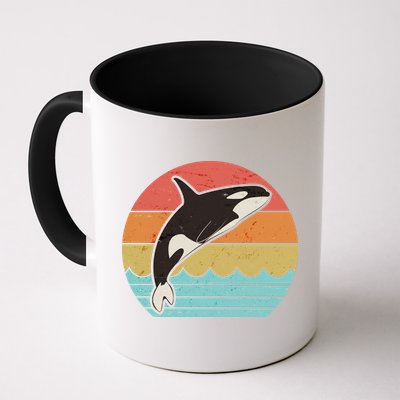 Vintage Retro Leaping Ocra Killer Whale Mug
