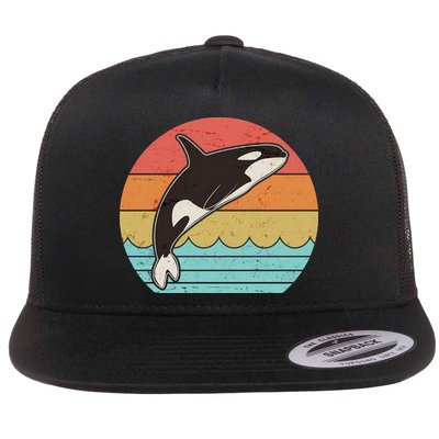 Vintage Retro Leaping Ocra Killer Whale Flatbill Hat