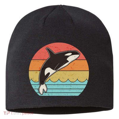 Vintage Retro Leaping Ocra Killer Whale Sustainable Beanie